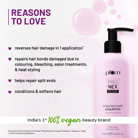 シャンプー poron Plum ProNex Bond Restore Shampoo-Coloured, Damaged Hair, Sulphate