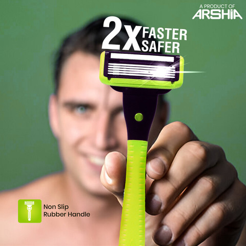 ARSHIA WETELL Better Choice 5-Blade Razor for Men with 2 Extra