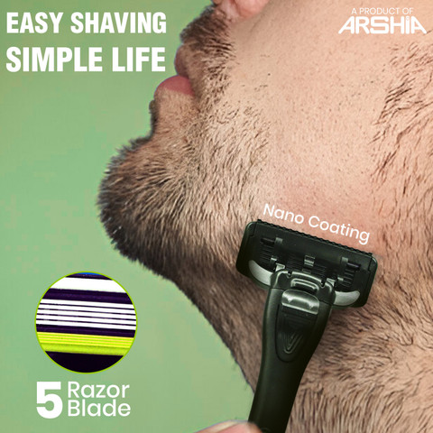 ARSHIA WETELL Better Choice 5-Blade Razor for Men with 2 Extra