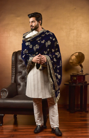 men velvet shawl
