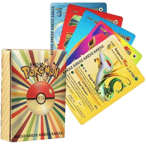 MOONZA Waterproof 55pcs Pokemon Rainbow Card Box V Series Vmax Gx