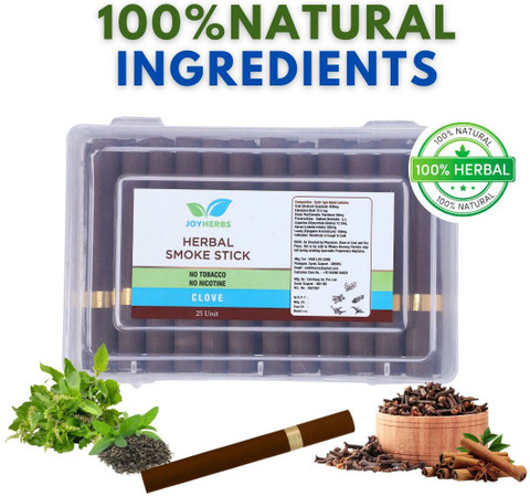 herbs to quit smoking tobacco JOYHERBS Herbal Cigarette 100% No Nicotine & No Tobacco 25/Pack (Clove  (Switch Button)) Smoking Cessations Price in India