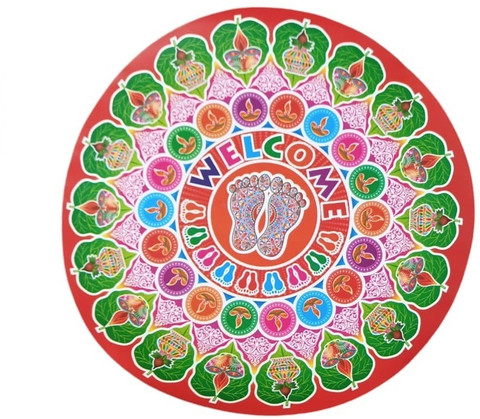 Shri Set of Ten Colourful Rangoli Stickers Pack of 10 Price in India ...