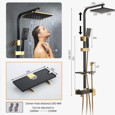 ゴールドスター　シャワーズ KD INDUSTRIES LUXURY GOLD SHOWER FULL SET | SHOWER PANEL | SHOWER