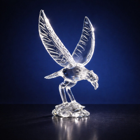 Florensa Crystal Glass Flying Eagle Showpiece | Eagle Statue for