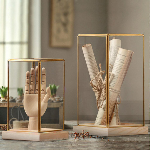 BNF Glass Display Case Decorative Cuboid Antique Artwork Showcase