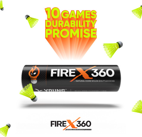 Young Fire X 360 Natural Cork Nylon Shuttlecock | Made in Taiwan