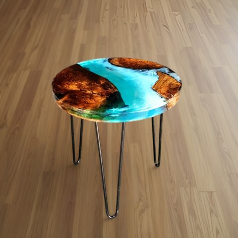 Scyza Artiz Epoxy Resin Solid Wood Coffee & Tea Table | End Table