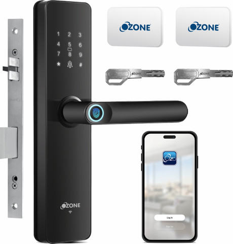 7-in-1 Smart Keyless Entry Door Lock – WiFi/APP, Fingerprint, IC Card, Keypad, NFC, Key – With Anti-Pry Alarm