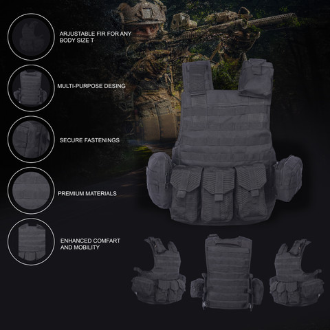 VEER-ON PU Coated Nylon Fabric Army Vest For Men Smart Jacket