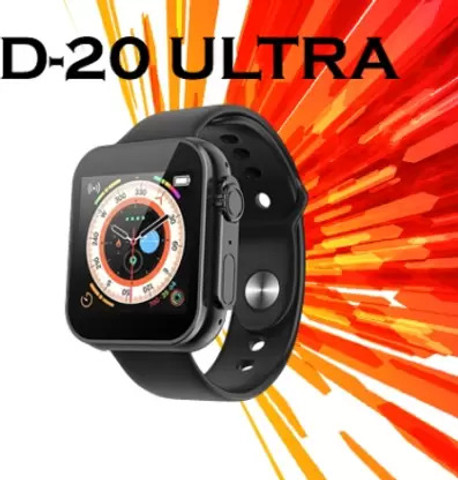 Bymaya A1576_D20 ULTRA HEART BEAT MONITOR SMARTWATCH BLACK (PACK