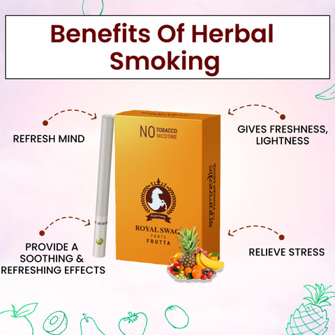 herbal cigarettes benefits ROYAL SWAG Ayurvedic & Herbal Cigarette, Combo Pack of Mint and Frutta  Flavour Smoke (20 Stick Each) Nicotine Free & Tobacco Free Cigarettes Helps  in Quit Smoking