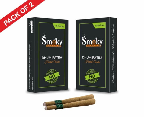 Smoky Herbals Dhum Patra Herbal Cigarette Hand Rolled with Tendu Leaf, Tobacco & Nicotine Free Smoking Cessations Price in India