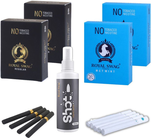 ROYAL SWAG Herbal Cigarette Regular, Mint Flavoured NO Nicotine NO Tobacco  With 100ML Shot Smoking Cessations Price in India