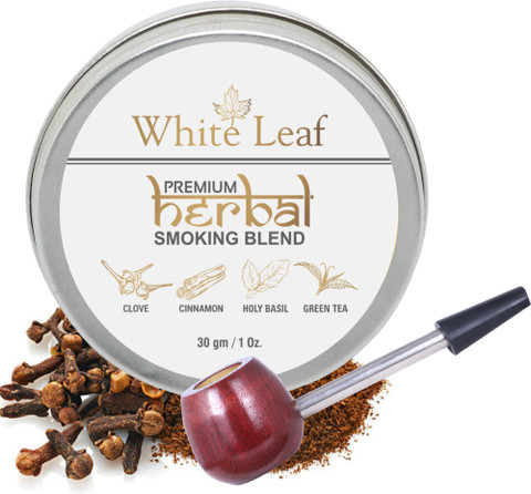 nicotine free pipe tobacco White Leaf Herbal Smoking Blend 1 Pack (30gm) - & With ANTIC-Pipe Smoking Cessations Price in India - Buy White Leaf Herbal Smoking Blend 1 Pack (30gm) White Leaf Premium Herbal Smoking