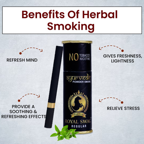 ROYAL SWAG Herbal Cigarettes (Regular Flavour)50 Sticks With 200ml Syrup  Tar Out Lung Detox Smoking Cessations Price in India