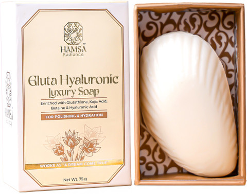 Hamsa Radiance Gluta Hyaluronic Luxury Soap Glutathione, Kojic Acid,  Betaine, Hyaluronic Acid