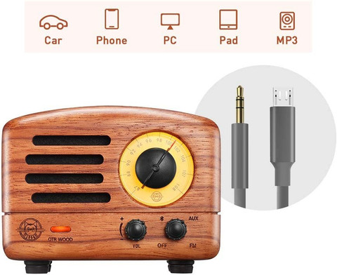 Buy Muzen OTR Wood Retro Style FM Radio with 3 W Bluetooth Home