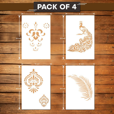 ARandNJ Painting Wall Stencils (Size :- 16 X 24 Inch) PATTERN ...