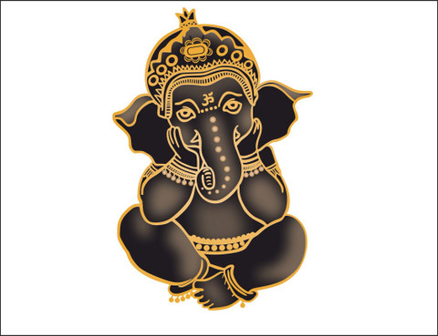 ぶりちゃむページ Decoar Nirmal 60 cm Golden ganesh ji for self adhesive sticker