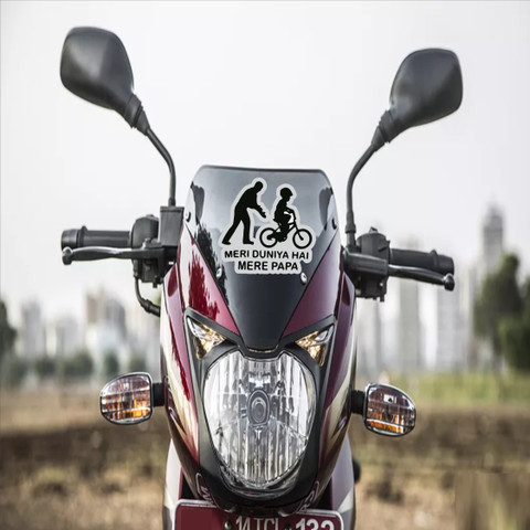 Mr.PAPA　フロント The Printpack 15 cm Mere Papa Meri Duniya Bike Self Adhesive