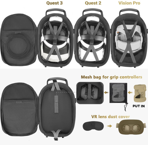 ZITRONIX Carrying Case for Meta Quest 3/Quest 3/Vision Pro, Hard