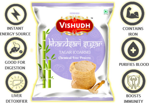 VishudhJainBurewale NATURAL KHANDSARI SUGAR TAGAR(COARSE)) Sugar