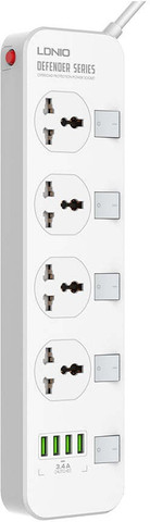 ligo store SC4408 4 Port + 4 USB Universal Power Socket 4 Socket ...
