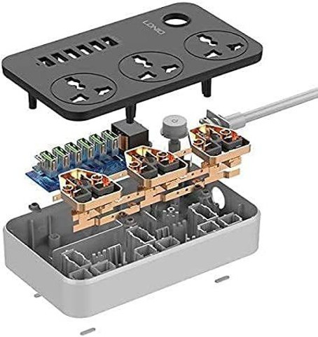 Triangle Ant ™ Power Strip Extension Cord with 6 USB Port|3 Universal ...