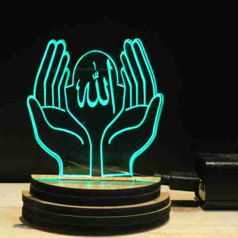 Allah Rgb Gadgets World ALLAH KI DUA Acrylic USB 3D Illusion RGB 7 Colour ...