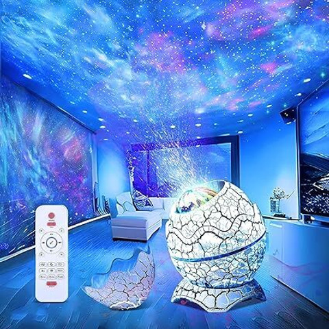 PRIMRT Egg Galaxy Projector with Music Bluetooth Speaker Night