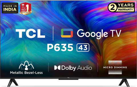 23年製TCL 43型 4K Android搭載 43P635 チューナー内蔵 Amazon | TCL 43V型 4K Google TV 液晶テレビ Wチューナー内蔵
