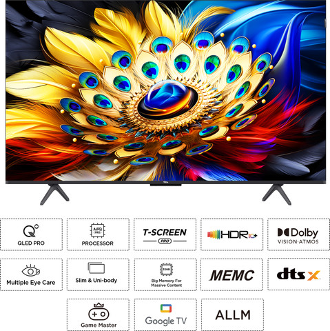 TCL C655 126 cm (50 inch) QLED Ultra HD (4K) Smart Google TV with T ...