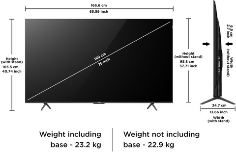 TCL P7K 189 cm (75 inch) QLED Ultra HD (4K) Smart Google TV with