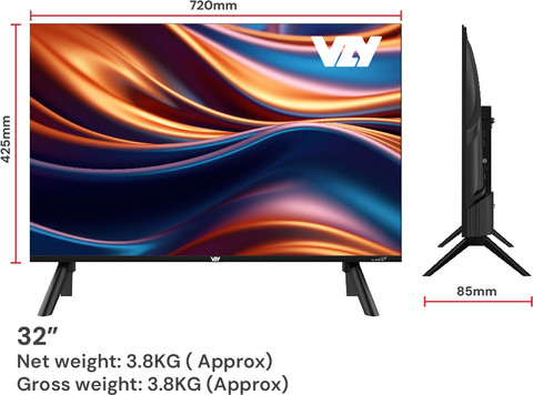 VZY by DishTV 80 cm (32 inch) QLED Full HD Smart Google TV 2025