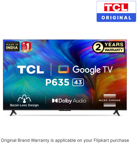 TCL 43P635 108 cm (43 inch) Ultra HD (4K) LED Smart Google TV with