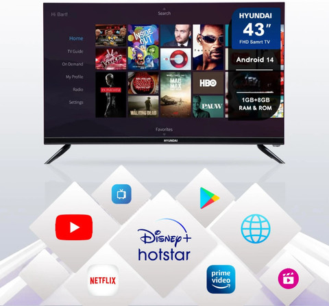Hyundai 108 cm (43 inch) Full HD LED Smart Android TV with Android