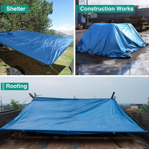 VG TARP Blue Tarpaulin 12Feet X 21Feet (3.657MTR X 6.40MTR) with