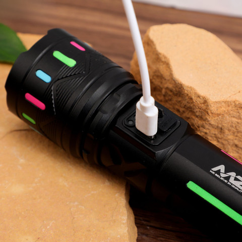 MZ M938 (RECHARGEABLE LED METAL TORCH) 150W Zoomable, 5 Modes