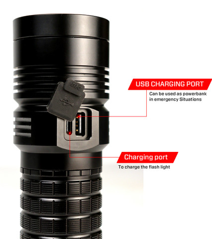 iBELL FL8398Q High-Powered LED Flashlight Torch, Water-Resistant