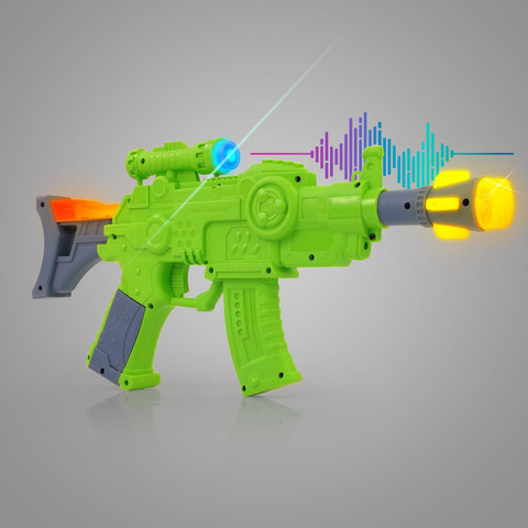 Toyexpress Green Kids Musical Vibrating Toy Gun, With Sound, Light, &  Muzzle Movement Guns & Darts