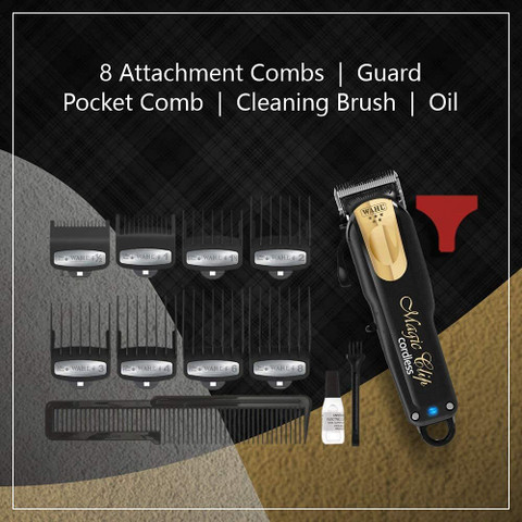 WAHL 08148-124 Cordless Magic Clip Clipper and Gold (Black