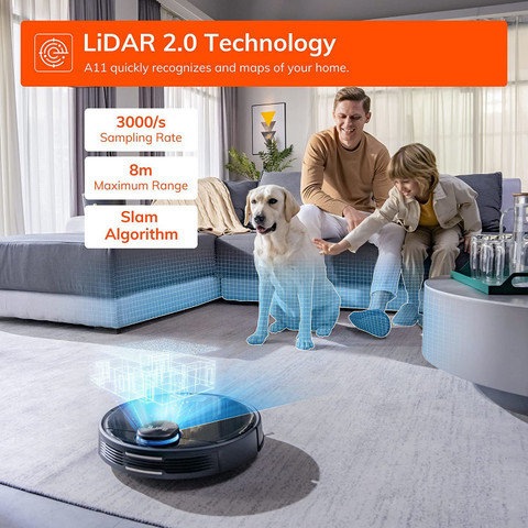 【A+】ILIFE(アイライフ) ロボット掃除機 A11 ILIFE A11 Robot Vacuum and Mop Combo,4000Pa,Hybrid 2-in-1 Robot