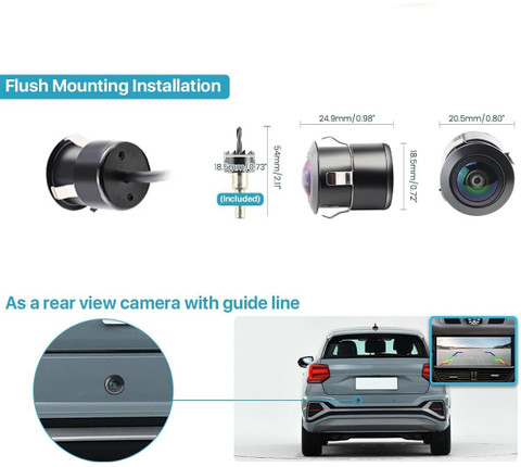 roxila Reverse Backup Camera 2-in-1 Universal Car Front/Side/Rear View ...