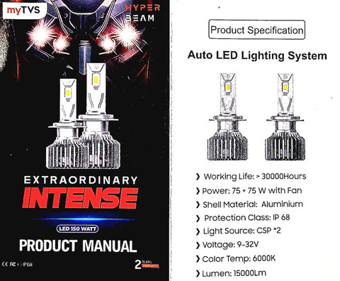 MYTVS H7 LED HYPERBEAM CAR HEADLIGHT Headlight Car LED (12 V, 150 W ...