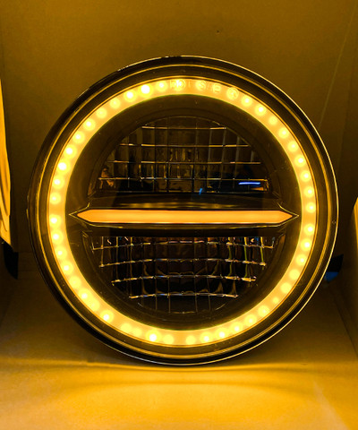 CARZEX Round minus dual ring headligt Bullet Headlight Motorbike