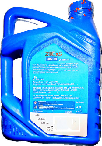 ZIC X5 20W-50 ZIC SYNTHETIC CAR ENGINE OIL (API SL) Synthetic