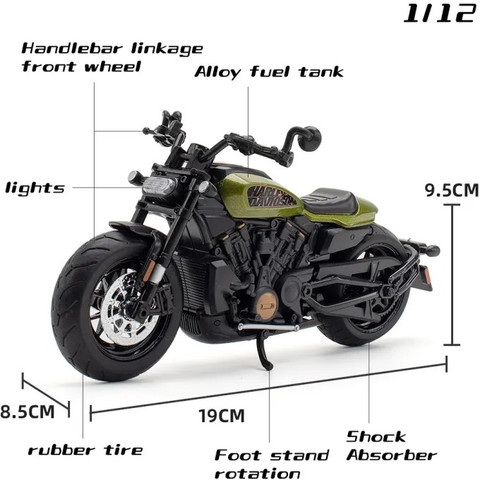 Ignite Harley Davidson Diecast Bike 1:12 Scale Alloy Toys with