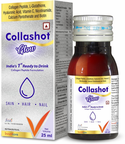 Innovcare Collashot Glow with Collagen & L-Glutathione for Radiant Skin &  Stronger Hair Price in India