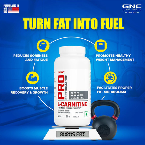 GNC Pro Performance L-Carnitine - 500 mg - 60 N Capsules Price in India - Buy GNC Pro Performance L-Carnitine - 500 mg